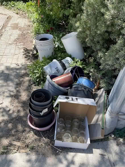 Photo of free Plastic plant pots and some wood (Bloor and Bathurst) #1