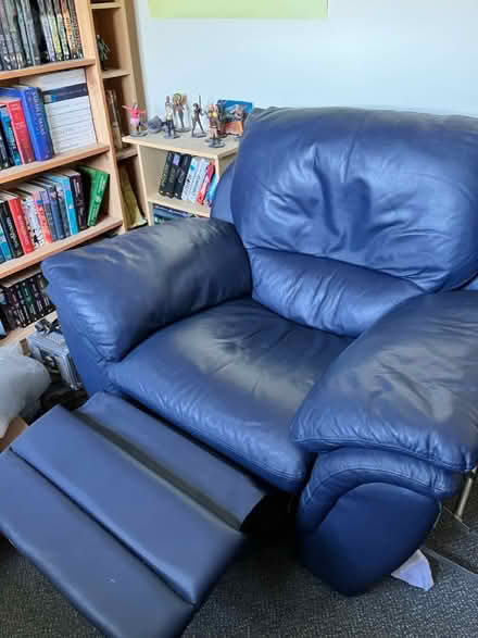 Photo of free Navy blue recliner armchair (Tidworth SP9) #3