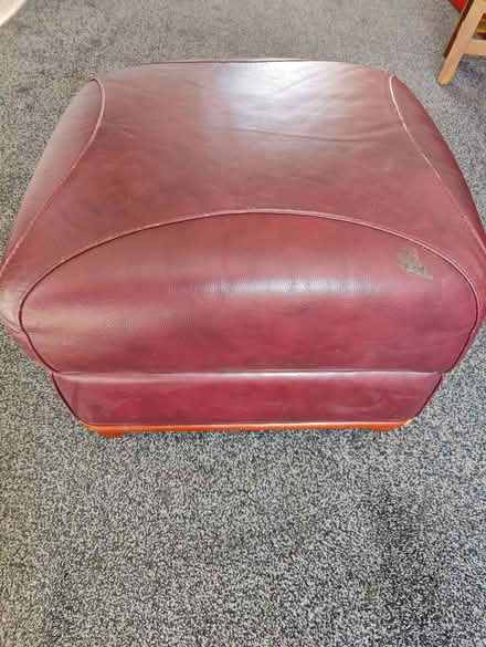 Photo of free Red Leather Pouffee (Roby L36) #2