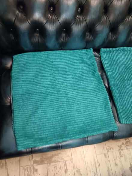 Photo of free Teal/blue medium size cushion covers, 50x50cm (Woodford IG8) #1