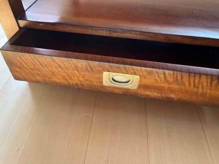 Photo of free Dark wood coffee table with brass handles used condition (Leeds LS1) #2