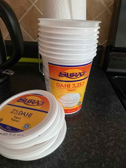 Photo of free 8 yoghurt containers with lids (Derry and Tenth Line) #1