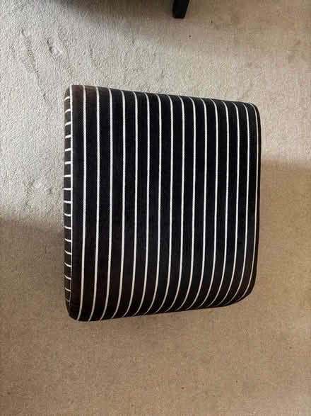 Photo of free Black and white stripe upholstered armchair and footstool . (Belle Vue SY3) #3