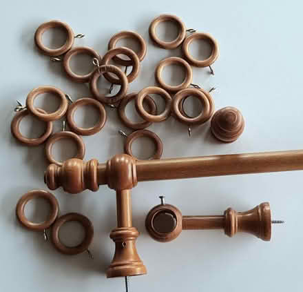 Photo of free 2m Wooden Curtain Pole & Fittings (Euxton PR7) #1