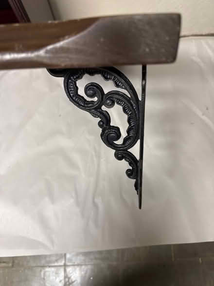 Photo of free Antique hardwood shelf w/ brackets (West Natick) #2