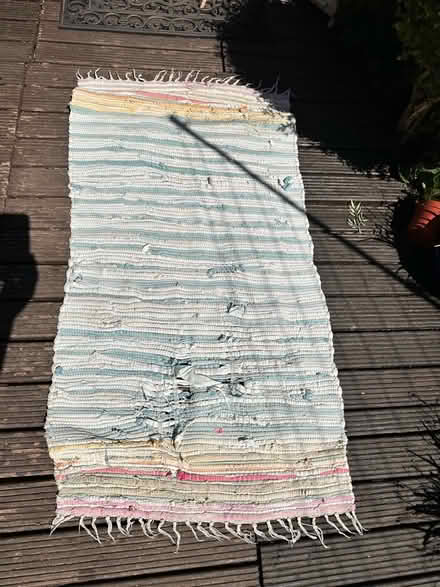 Photo of free blue coloured rag rug with hole in it (Colchester CO4) #2