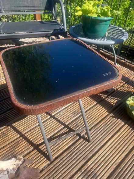 Photo of free glass topped patio side table (Hollins BL9) #1