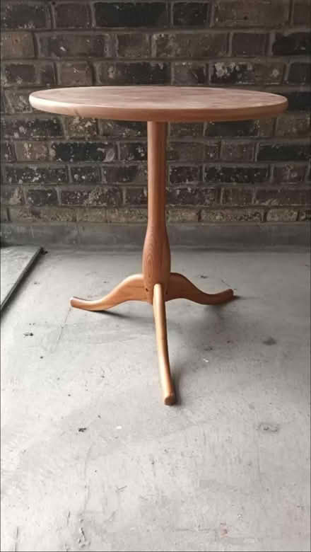 Photo of free Wooden circular side table (SW11) #1
