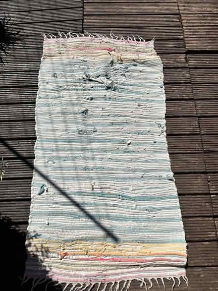 Photo of free blue coloured rag rug with hole in it (Colchester CO4) #1