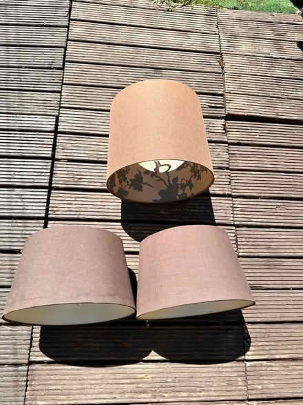 Photo of free 3 x brown lampshades (Colchester CO4) #2
