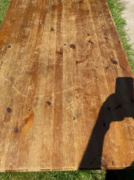 Photo of free Old wooden table + a chair (Holmes Chapel) #4