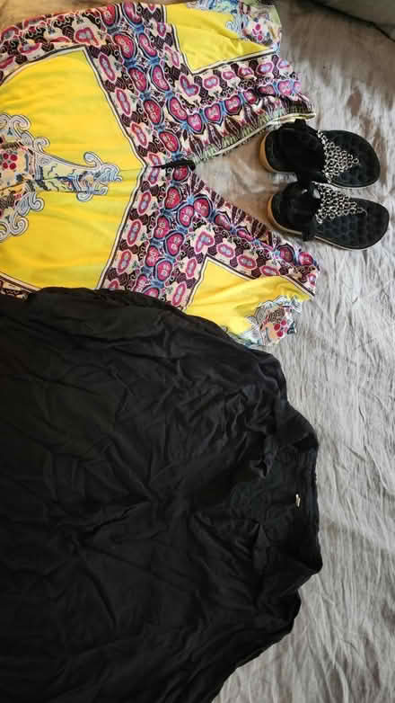 Photo of free 2 beach cover ups, sparkly sandals (Jamaica/Kew Gardens, Queens) #1