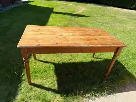 Photo of free Old wooden table + a chair (Holmes Chapel) #1