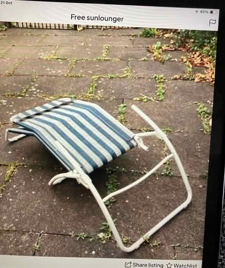 Photo of free Sunlounger (New Malden KT3) #2