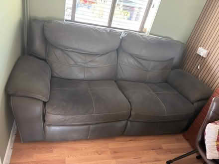 Photo of free Manual recliner grey sofa 3 seater (Gillingham) #1