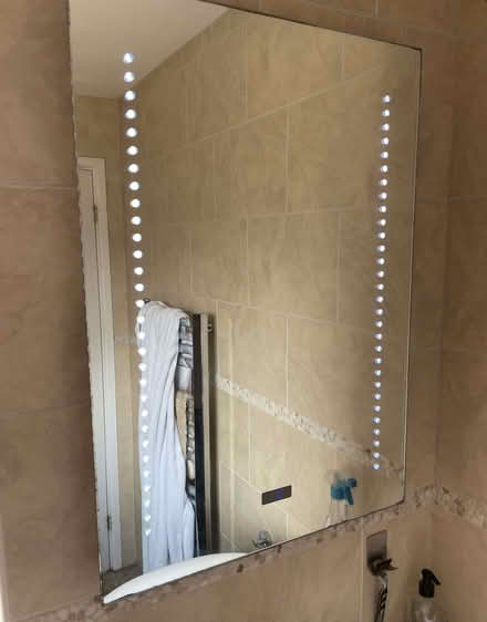 Photo of free Illuminated Bathroom Mirror with built in digital clock (Abraham Heights LA1) #1