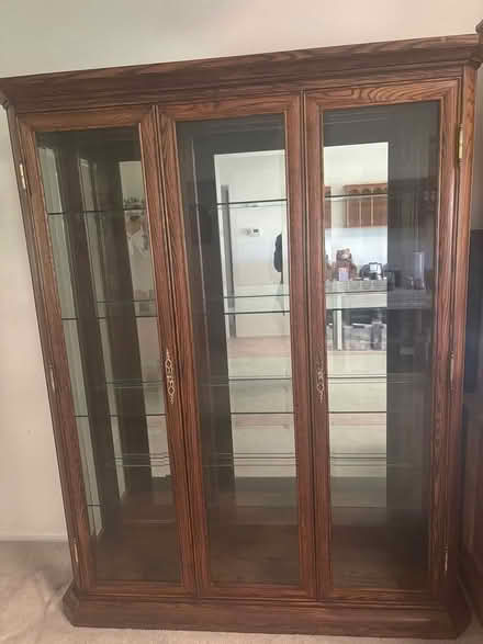 Photo of free Heavy wood curio cabinet (Camarillo) #1
