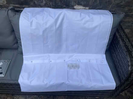 Photo of free White shower curtain and rings (Barry CF62) #1