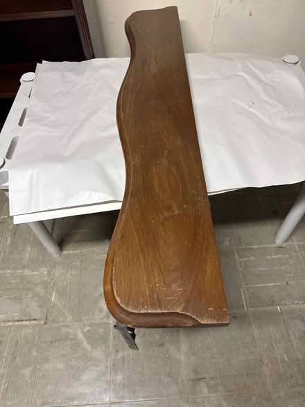Photo of free Antique hardwood shelf w/ brackets (West Natick) #1