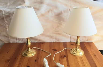 Photo of free Pair of Brass Coloured Side Lamps (Euxton PR7) #1