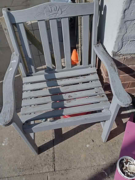 Photo of free 2 wooden garden chairs (Keighley) #2