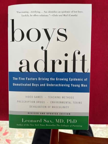 Photo of free Book- Boys Adrift, Leonard Sax, MD (West Berkeley) #1