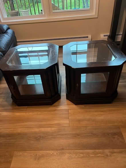 Photo of free Pair of Glass Top End Tables (Center Valley Pa) #1