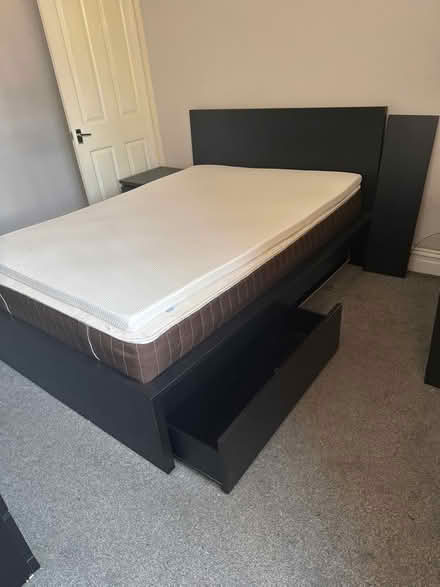 Photo of free Mattress, bed frame and topper (M11) #1