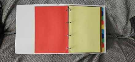 Photo of free Ring binder with card and plastic dividers (Chaddesden Wood DE21) #1