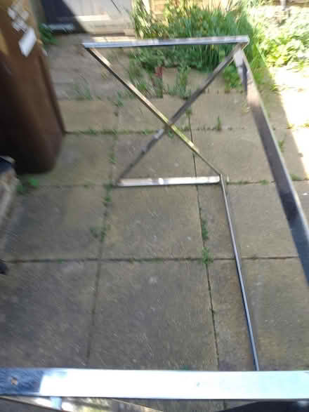 Photo of free Large desk with glass top (Isleworth TW7 Near Rugby Gd) #1