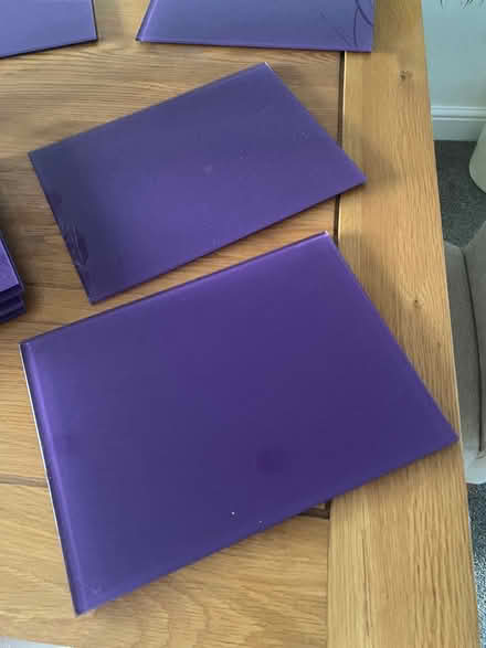 Photo of free Purple glass table mats x 8 (Galleywood CM2) #2