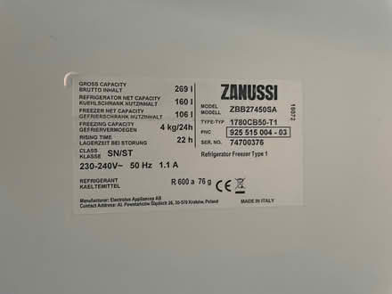 Photo of free Fridge (Wn7 4fq) #2