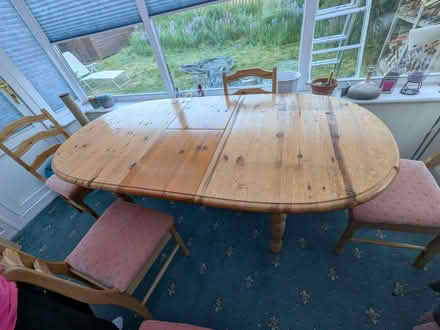Photo of free Extending 4/6 seat Pine table with 6 chairs (Halton LA2) #2