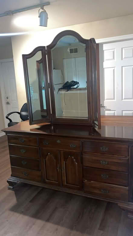 Photo of free Dark brown dresser with mirror (East Hillsborough) #2
