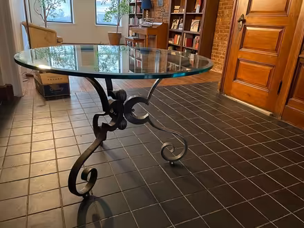 Photo of free 42” diameter glass-topped table (Upper West Side) #4