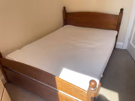 Photo of free Double bed wood base with mattress (Newcastle upon Tyne Jesmond) #1