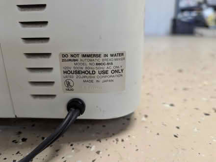 Photo of free Zojirushi automatic bread maker (Cupertino Public Library) #3