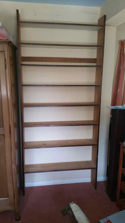 Photo of free Very tall Shelving real wood (GU8 5BA) #1