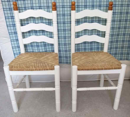 Photo of free 2 x Pine/White Ladderback Chairs (Caversham Heights RG4) #1