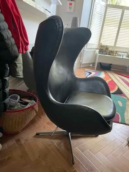 Photo of free Black Leather Revolving 'Egg Chair' (CT11) #1
