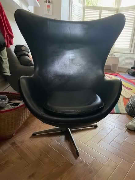 Photo of free Black Leather Revolving 'Egg Chair' (CT11) #3