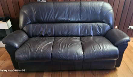 Photo of free Dark brown leather couch (Close to Beach St IGA) #1