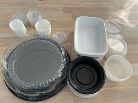 Photo of free plastic and glass containers (Lawrence/ El Camino Real) #1