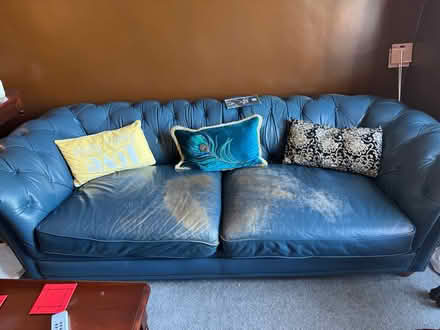 Photo of free Chesterfield sofa (Morris Green) #1