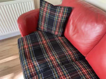 Photo of free Italian red leather 2 seat settee (Glasgow G12) #3