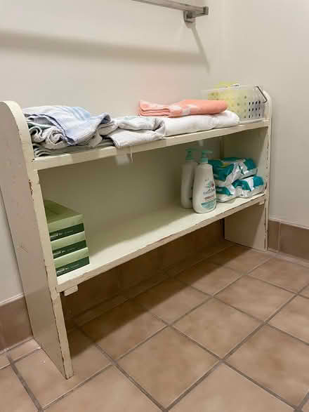 Photo of free Low wooden bookcase (Midland Park NJ) #1