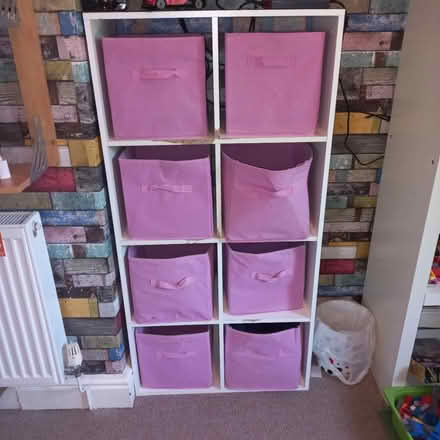 Photo of free Ikea storage unit with boxes (Lydham SY9) #1