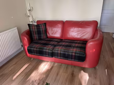 Photo of free Italian red leather 2 seat settee (Glasgow G12) #1