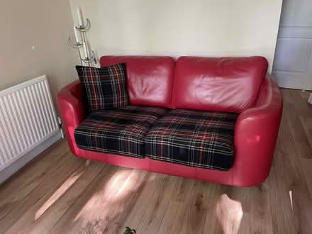 Photo of free Italian red leather 2 seat settee (Glasgow G12) #1