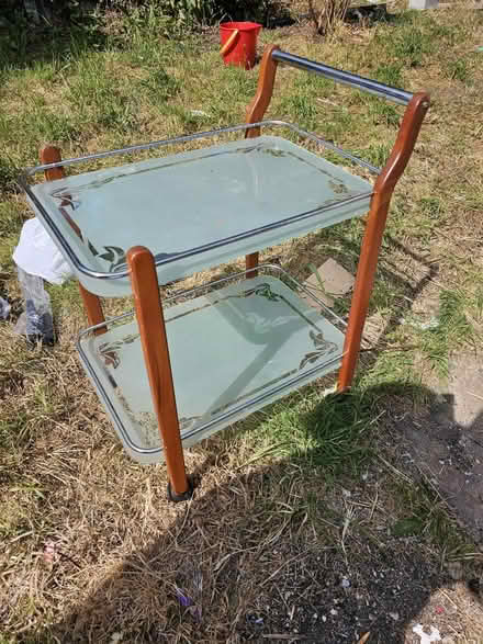Photo of free Wooden and Glass Trolley (Ilford) #2